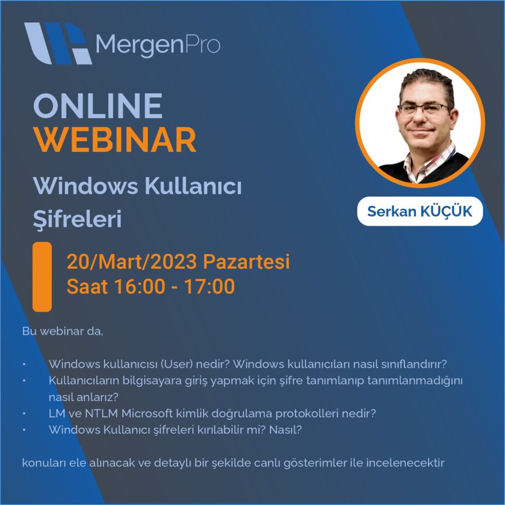 MergenPro Windows Şifreleri Kırma Webinar